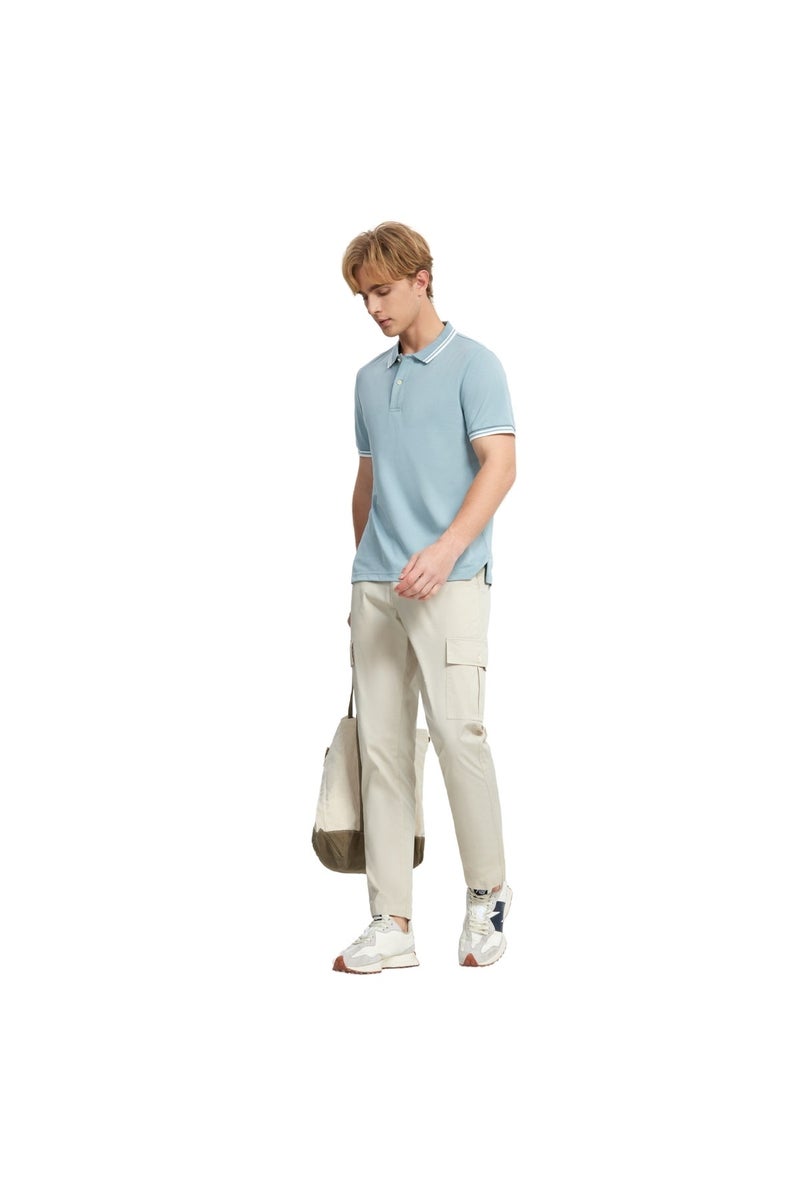 GIORDANO Men's Blue Regular Fit Polo Shirt - Image 3